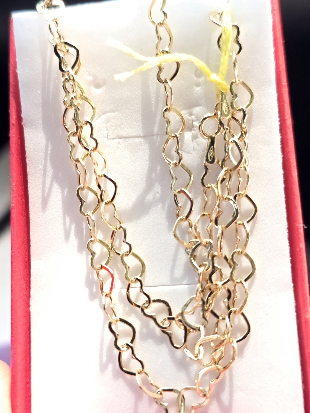🎶💕18K Real Gold Link Heart Chain Necklace💕🎶